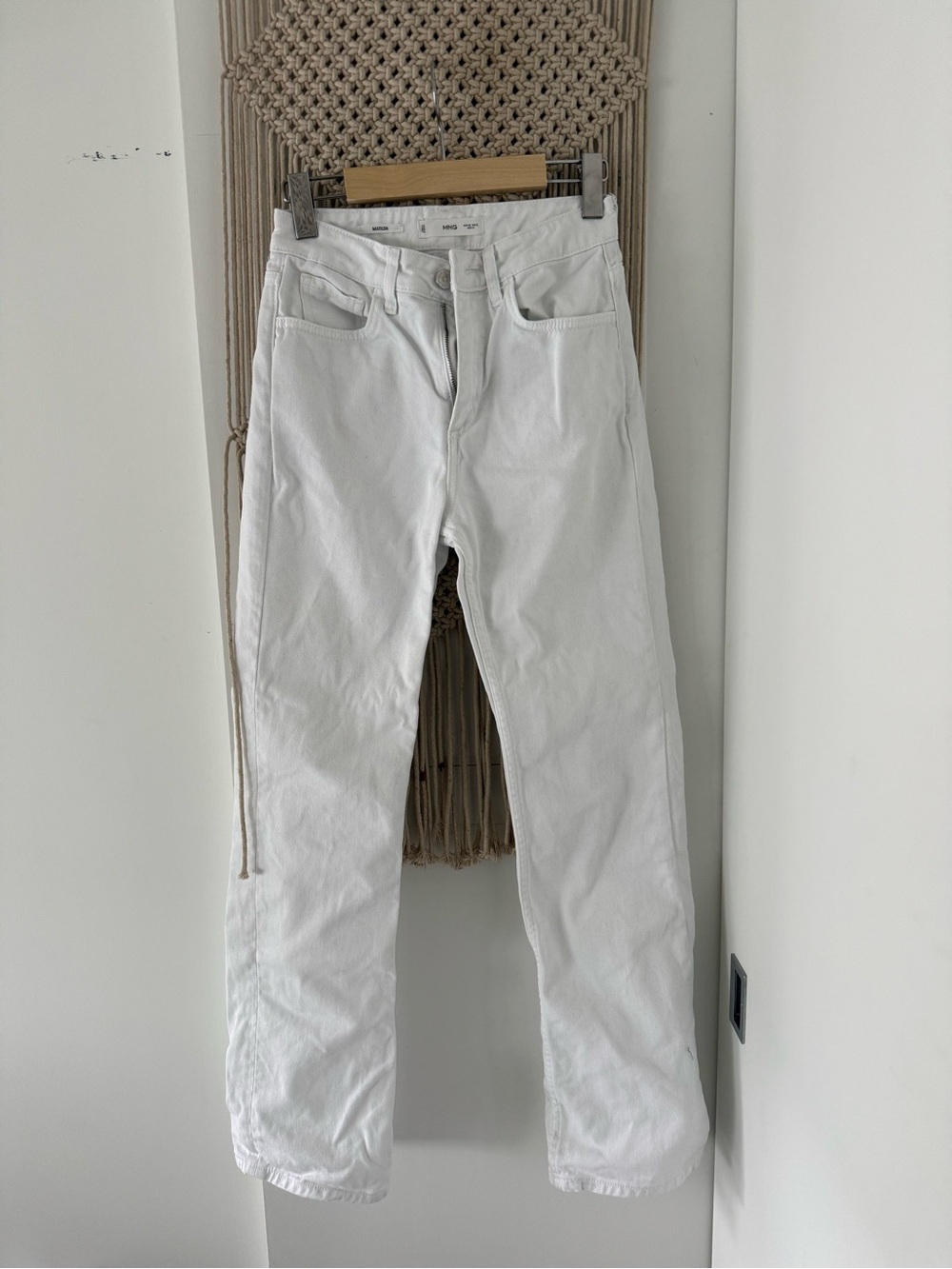 Mango White Straight-Leg Women's Jeans